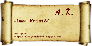 Almay Kristóf névjegykártya